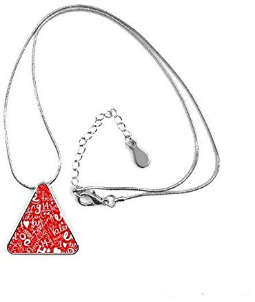 DIYthinker Valentinstag Liebe Ehe Feiern Lächeln Verhalten und Emotionen Amour Beauty-Herz-Kuss ich Sie Leidenschaft Illustration Muster Dreieck-Form Halskette Schmuck mit Kette Dekoration Liebe