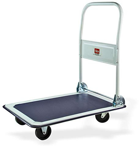DEMA Plattformwagen Transportwagen 150 kg klappbarer Griff, robuste Ausführung mit strukturierter Ladefläche, Lagerwagen Werkstattwagen Logistik Montage Service, leicht manövrierbar, zusammenklappbar