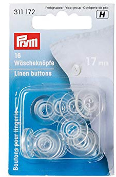 Prym 311172 Wäscheknöpfe Kunststoff 26'' 17 mm transparent