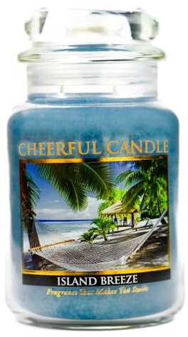 A Cheerful Giver - Island Breeze Duftkerze im Glas (680 g) mit Deckel und naturgetreuem Duft