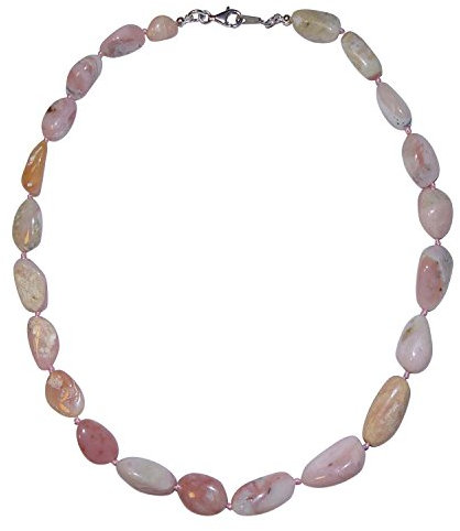 Anden Opal rosa Kette Collier mit 925 er Silber Verschluss schöne rosa gemaserte Farbe.(3947)