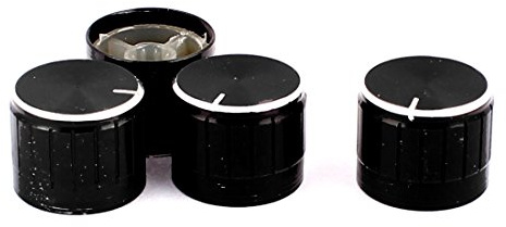 sourcing map 4Stk 21mm x 6mm Legierung Potentiometer Bedienungsknopf Mini Kappe Rändelknopf DE de