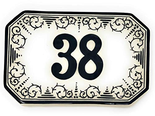 CERAMICHE D'ARTE PARRINI - Piastrella in Ceramica Italiana Arte Ceramica Personalizzata Numero Civico Targhe Indirizzo Dipinte a Mano Made in ITALY Toscana