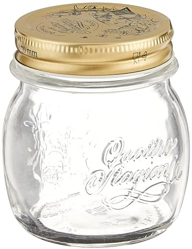 Bormioli Rocco Quattro Stagioni Clear Airtight Mason Jar, 8.5 Oz. Made from Food Safe Durable Glass, Made in Italy.
