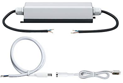 Paulmann 702.01 Function YourLED Power Supply IP65 60W 230/12V Niedervolt DC Grau/Schwarz Kunststoff 70201 Transformator Trafo
