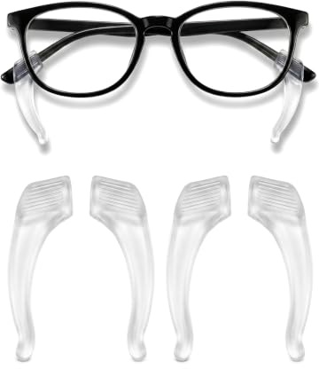 SPORTS WORLD VISION Neue 2 Paar rutschfeste Brillenhalter, Brillen-Ohrgriff-Ohrhaken – Sicherheits-Brillenhalter für Brillen, Sonnenbrillen, Lesebrillen, weiß