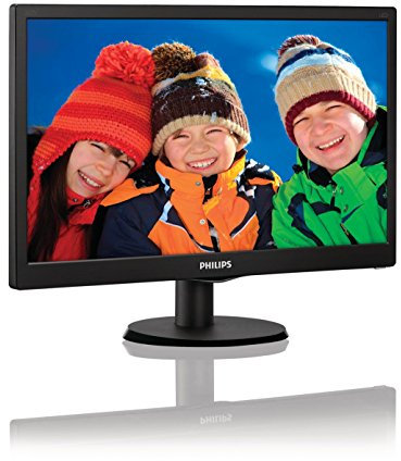 Philips Monitor 203V5LSB26 Monitor 20 LED, 5 ms, VGA, Full HD, Attacco VESA, Nero