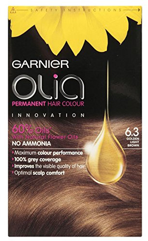 3 x Garnier Olia Permanent Hair Colour 6.3 Golden Light Brown