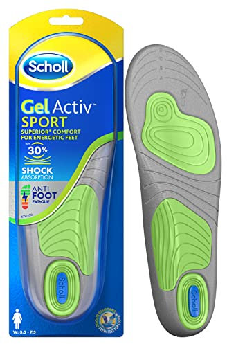 Scholl GelActiv Sport Insoles For Women, Advanced Comfort & Pressure Support insoles for Running and Sports with GelActiv and Freshsheet Odour protection technology, UK Shoe Size 3.5 - 7.5, 1 Pair