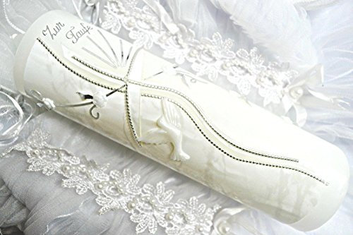 Taufkerze Kommunionkerze Junge Mädchen 250/70 mm VT-45 inkl. Zubehör für selbstbeschriften