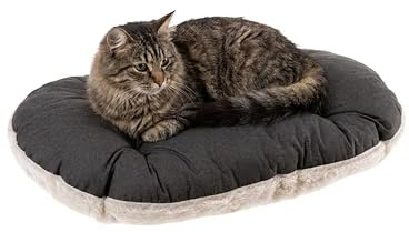 Ferplast Cuscino Cane e Gatto RELAX 55/4, Lettino per Cani Gatti Animali Domestici, Materassino, Cuscino Imbottito per Cuccia Cane e Gatto, Ovale, Pe luche e Cotone, Lavabile, 55 x 36 cm