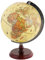 Exerz 25cm Globo Antiguo con Base de Madera - Mapa en Inglés - Globo Terráqueo Decoración de Escritorio Educativa/Geográfica - Mapa Moderno Con Color Antiguo - Diámetro 25cm