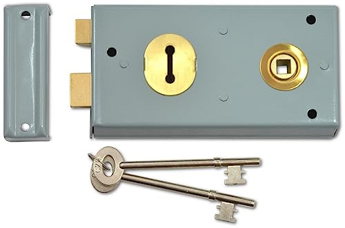 Yale YALP401GRY Chiusura a ghigliottina Stretta, Adatta per Porte Interne, capannoni e cancelli, Grigio, 138 x 76 mm (5 x 3 Inch)