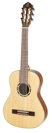 Ortega Guitars Konzert Gitarre Linkshänder – 1/2 – Family Series – Inklusive Gig Bag – Fichte, Mahagoni, Natur (R121L-1/2) | Nylonsaitengitarre, Fichtendecke & Mahagoni-Korpus Satin-Finish, inkl. Pro-Gigbag, R121L-1/2