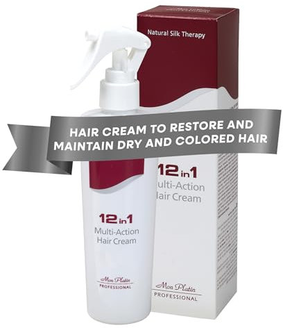 Revolutionary 12 in 1 Multi Action Hair Cream with Black Caviar Extract: Ultimate Hair Protector & Styling Solution, Radiant Shine Boost, Color & Heat Protection, All Hair Types