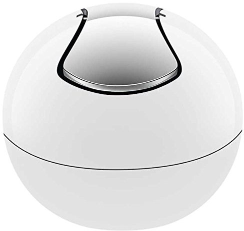 Spirella Pattumiera da Bagno Contenitore per Cosmetici da 1 litro Finitura Lucida o Opaca Coperchio Basculante Scatola per Spazzatura Pattumiera da Tavolo Bianca