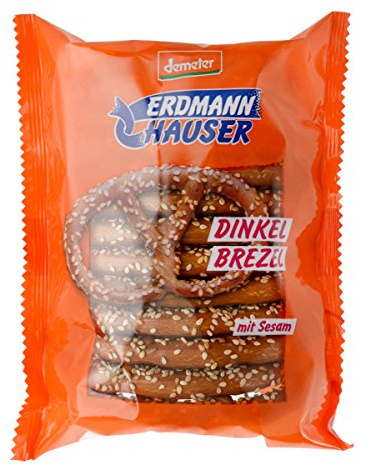 ErdmannHAUSER demeter Dinkelbrezeln mit Sesam | Salz-Lauge Gebäck | 125g