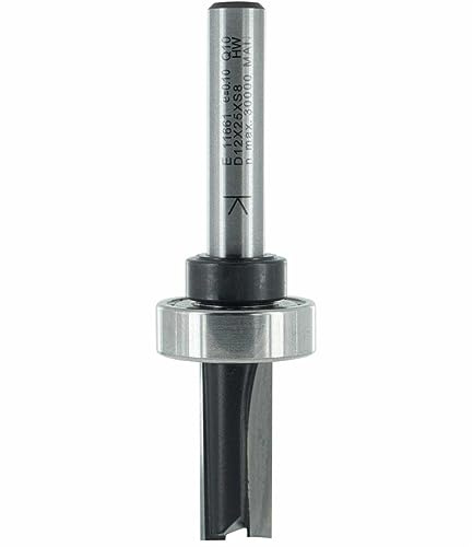ENT 11661 Bündigfräser HW, Schaft (S) 8 mm, Durchmesser (D) 10 mm, NL 25 mm, SL 40 mm, GL 73 mm, mit übergroßem Kugellager am Schaft