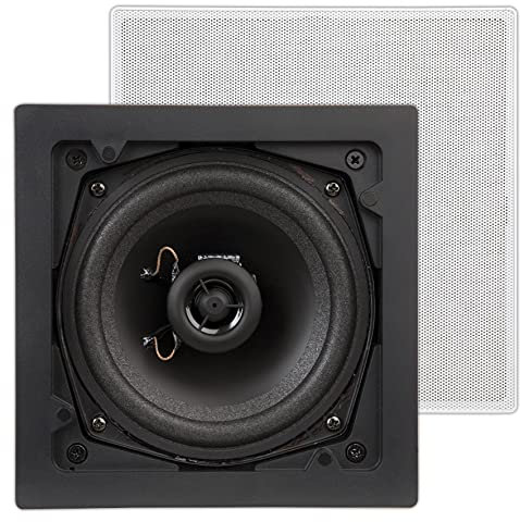 Artsound FL101 - Haut-parleurs muraux passifs (2 pièces) - idéal pour l'intérieur, Le Salon, la Salle d'attente, la Cuisine, la Chambre - 70W, 2 Voies, carré, Blanc