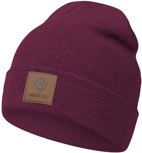 urban ace | Beanie, Mütze, Haube | Weich Bequem Warm Stretch Atmungsaktiv | Damen Herren | Frühling Herbst Winter | hochwertig doppellagig (Ruby)