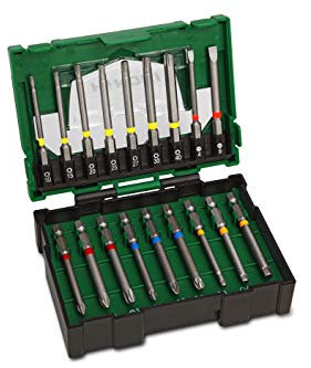 HiKOKI Set di punte da 18 pezzi - Set di punte per cacciavite resistenti per lavori di precisione - Torx, PH, PZ, SL, esagonali - Cassetta di punte ideale per amanti del fai da te e i professionisti