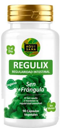 Regulix - Detox Natural con Hoja de Sen - Formato de 90 Cápsulas - Favorece el Tránsito Intestinal - Ideal para Combatir la Retención y Regular la Flora - Ingredientes Naturales - Aquisana