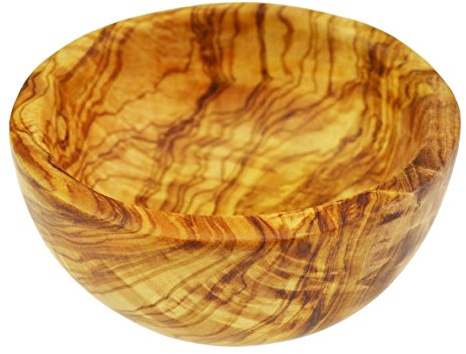Bol de Madera Olivo, Redondo, para Ensalada y Fruta, Color Natural