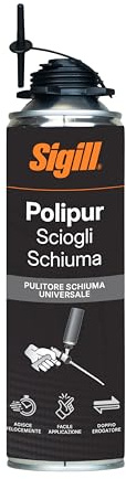Sigill - Scioglischiuma Matic, Bombola Spray da 500 ml, Rimuove Schiuma Poliuretanica Fresca, Ideale per Pulizia Applicatori a Pistola, Manutenzione Rapida e Precisa