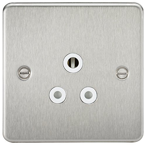 Knightsbridge fpav5abcw 5 une assiette plate Socket Commutateur avec insert blanc – Chrome brossé