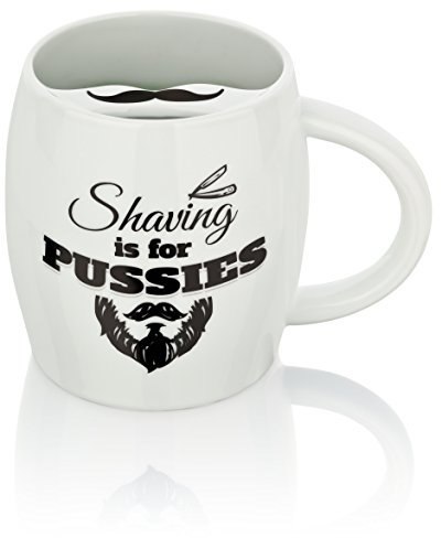 Barttasse von Wildwuchs Bartpflege Bart Tasse Kaffeetasse mit Schnauzer Schutz als Tasse mit Spruch und Geschenk für Männer Geschenke
