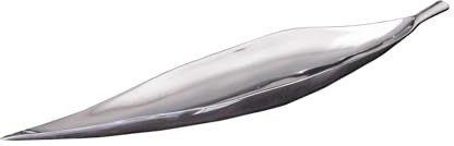 invicta INTERIOR Schale SILVER LEAF - 80cm - silber - Aluminium handmade | Montiert geliefert, pflegeleichte Oberfläche, edle Optik, hochwertige Metalloptik, modernes Design, Dekoration