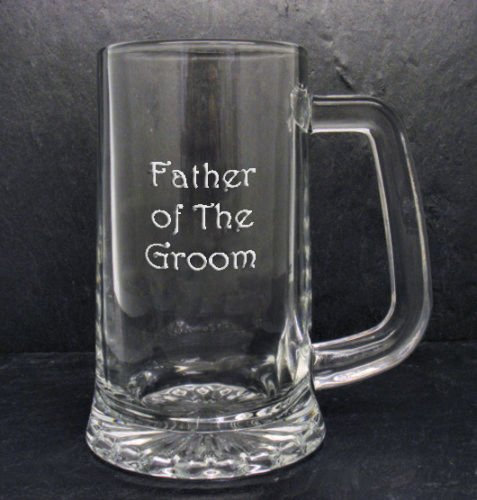 County Engraving Personalised Half-Pint Glass Tankard, Right-Handed, Wedding Gift or Favour (Half Pint)