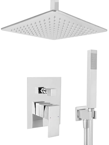 Welfenstein Unterputz Set 34-30HC7D Regenbrause 30x30cm Deckenzulauf Metall