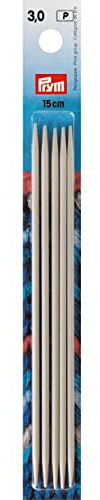 Prym Strumpfstricknadeln ALU 15 cm 3,00 mm grau Strumpfstricknadel, Aluminium, 3 mm