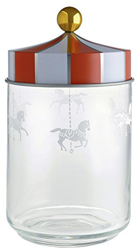 Alessi Mw30/100 Circus, Barattolo Ermetico in Banda Stagnata e Vetro, Multicolore, 100 cl