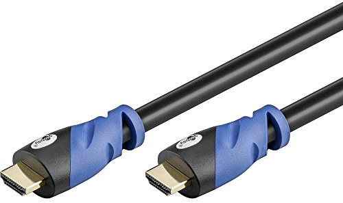 Goobay 72318 Premium HDMI High Speed Kabel mit Ethernet 4K, Ultra-/Full-HD, 3D, vergoldete Stecker 2 m schwarz