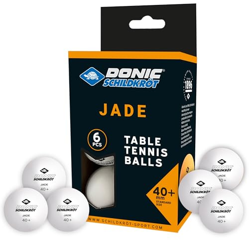 Schildkröt Donic Tischtennisball Jade, Poly 40+ Qualität, 6 STK. im Blister, weiß