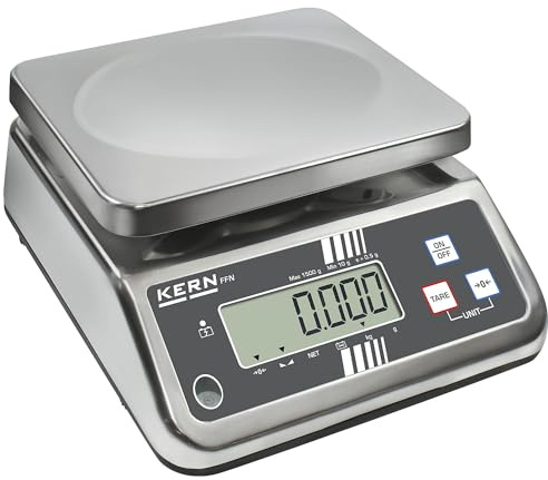 KERN wiib3 Küchenwaage Edelstahl ffn-n ohne Skala, 0.5 gr, Bereich Typgenehmigung von Wägezelle 0 – 3 kg