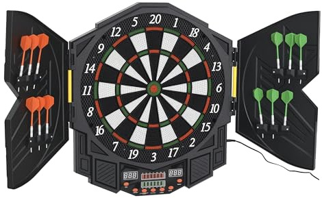 HOMCOM Diana Electronica Digital + 12 Dardos 8 Jugadores 27 Juegos 216 Variantes Sonido