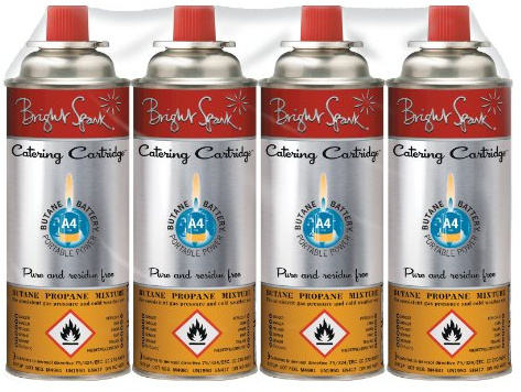 Bright Spark BS3656 Catering-Gaskartuschen 220 g, 4-er Set, Mehrfarbig