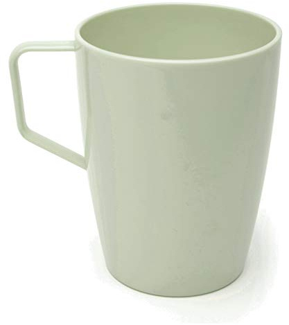 Harfield Grey Green Beakers Mugs (Pack of 4, 280ml) Lightweight Virtually Unbreakable Polycarbonate Plastic
