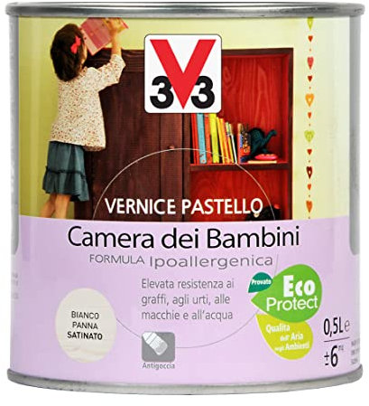 V33 Vernice Pastello Camera Bambini Bianco Panna 0,5 L