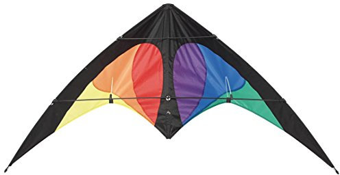 HQ Design - Bebop Prisma Lenkdrachen Zweileiner Flugdrachen Allround Drachen für Kinder und Erwachsene ab 8 Jahre 69x145cm inkl. 20kp Polyesterschnüre 2x20m auf Winder+Schlaufen 2.5-5 Bft