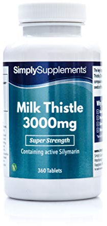 Mariendistel Tabletten 3000mg | Hochwertiges Kräuterpräparat | Geeignet für Veganer & Vegetarier | 360 Tabletten = 6 Monate Versorgung | GMP-zertifiziert & in Großbritannien hergestellt