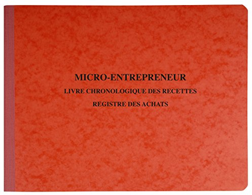 Exacompta - Réf. 4410E - 1 Piqûre Livre chronologique des recettes - Registre des achats - Spécial micro-entrepreneurs - 80 pages foliotées - format 240 x 320 mm - 4 couleurs aléatoires