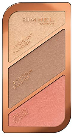 Rimmel London Sculpting Highlighter Palette 3-tone, Coral Glow, 18.5 g