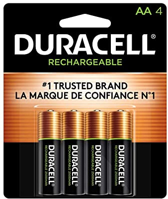 Duracell AA NiMH rechargeable blister pack, 4 per pkg. 2500mAh