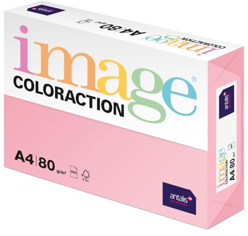 Image Coloraction Tropic - farbiges Kopierpapier - DIN A4, 210 x 297 mm, 80 g/m² - buntes, holzfreies Druckerpapier für Kopierer - 500 Blatt - Hellrosa