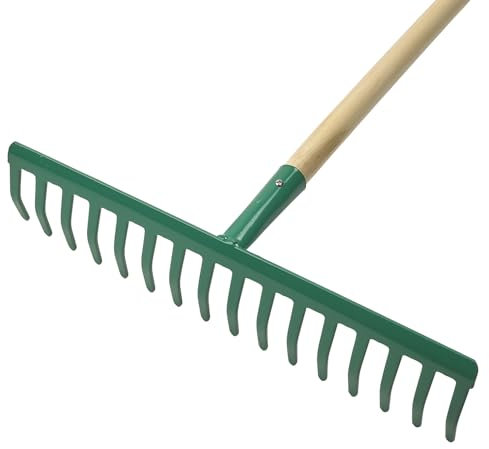 Rechen 16 Zinken mit Holzstiel - Größe 395 mm - Papillon
