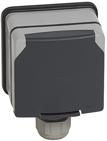 Legrand 090457 Prise de Courant Étanche 3P+N+T avec Éclips de Protection Plexo, IP66, 20A, 400V, Gris